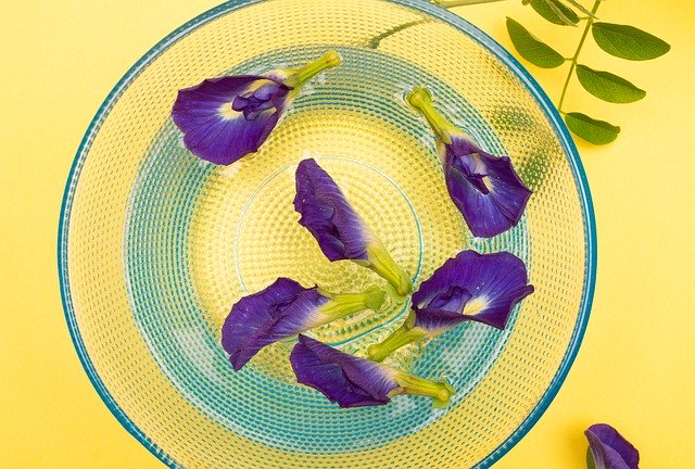 水を入れたガラスのボールに花を浮かべて作る太陽法です